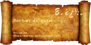 Bertan Ágota névjegykártya
